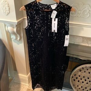 DKNY brand new Donna Karen NY black lace dress Neiman Marcus $598 size small S